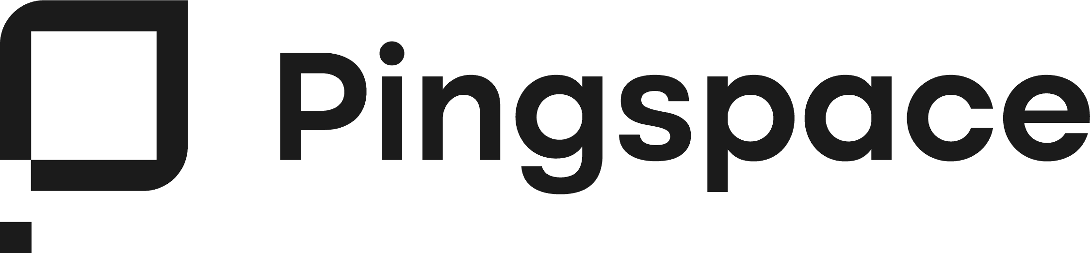Pingspace horizontal logo in Black