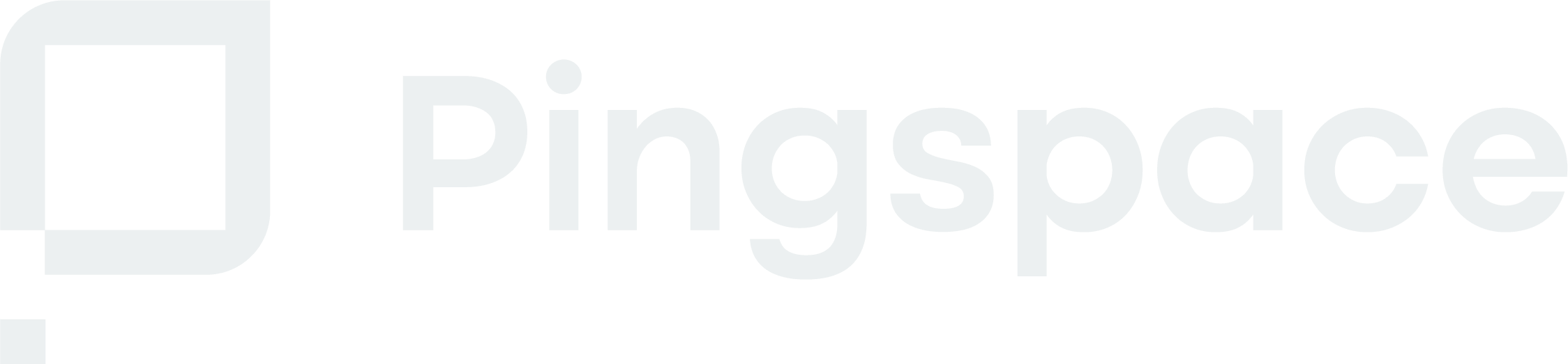 Pingspace horizontal logo in Light Gray