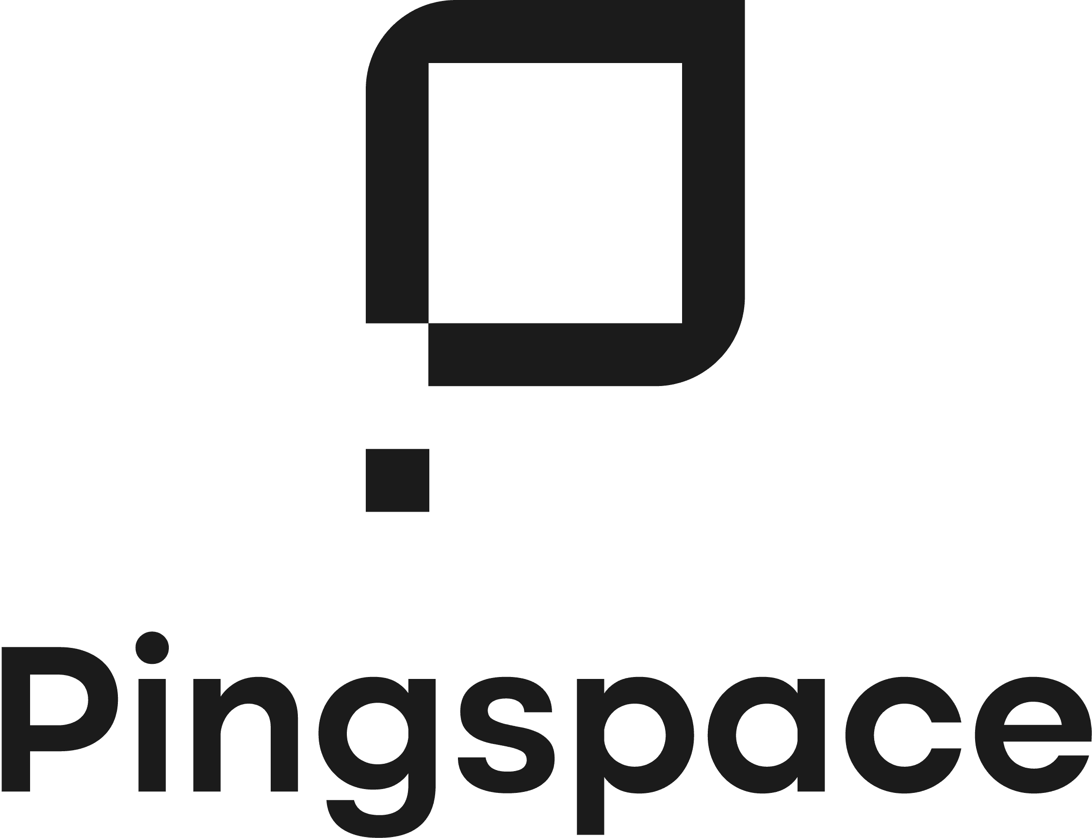 Pingspace vertical logo in Black