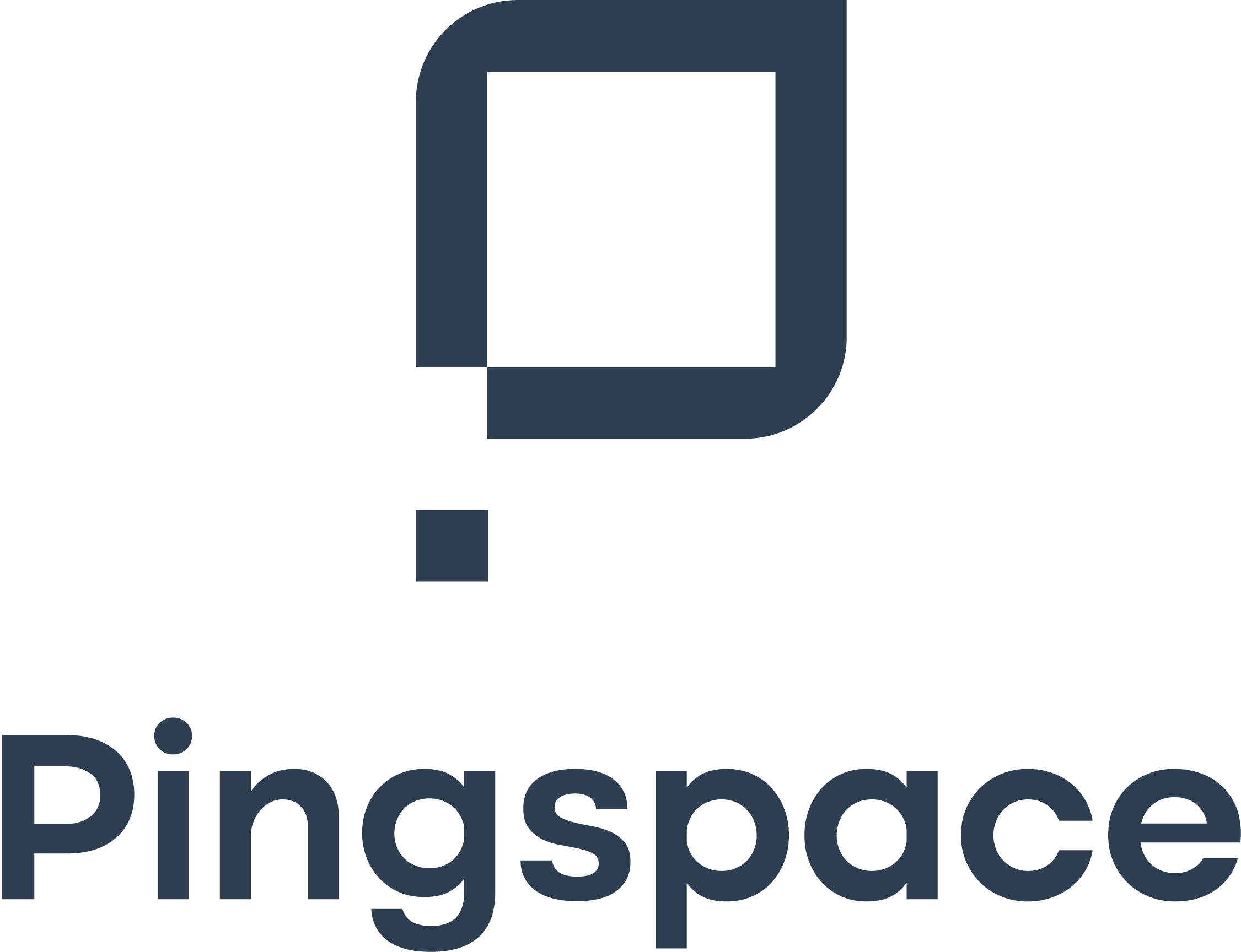Pingspace vertical logo in Midnight Navy